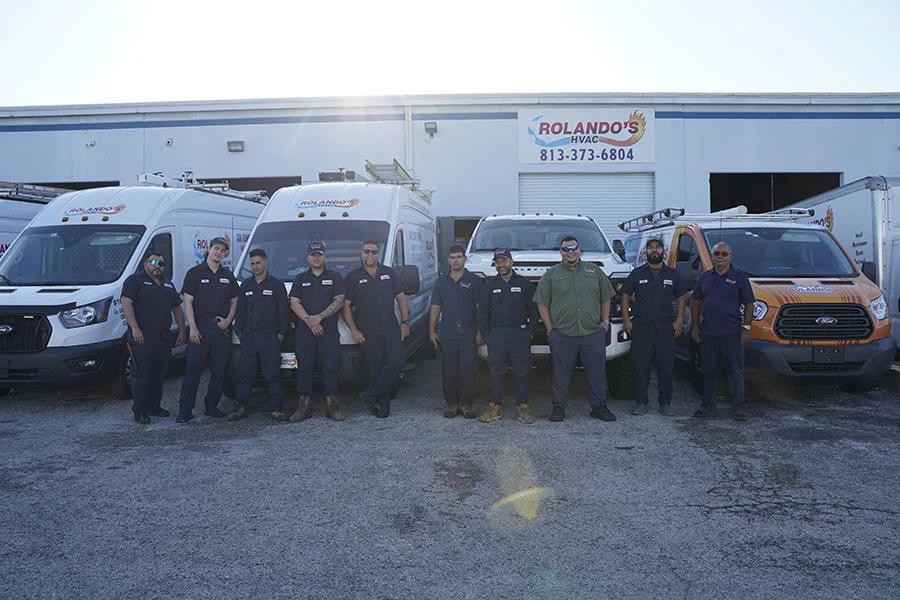 Rolando's HVAC service vehicles