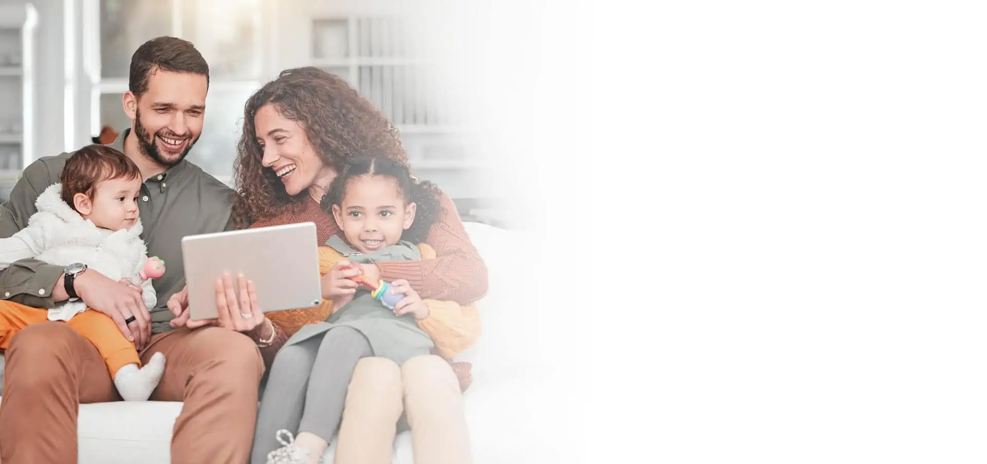 Family enjoying home comfort