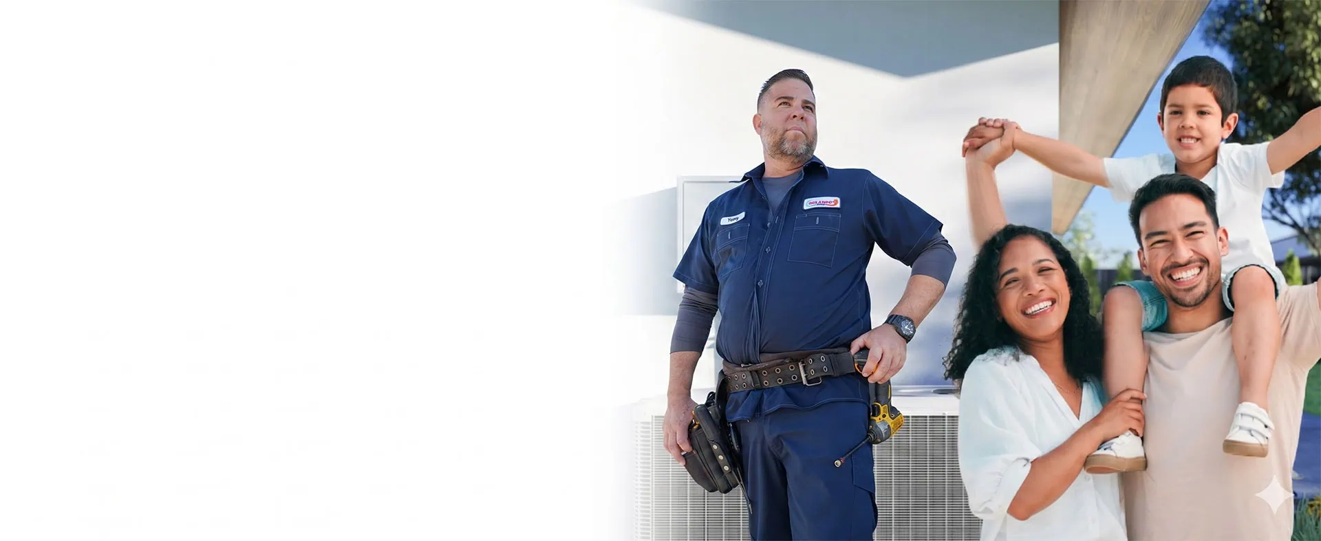 Rolando's HVAC technician with a family