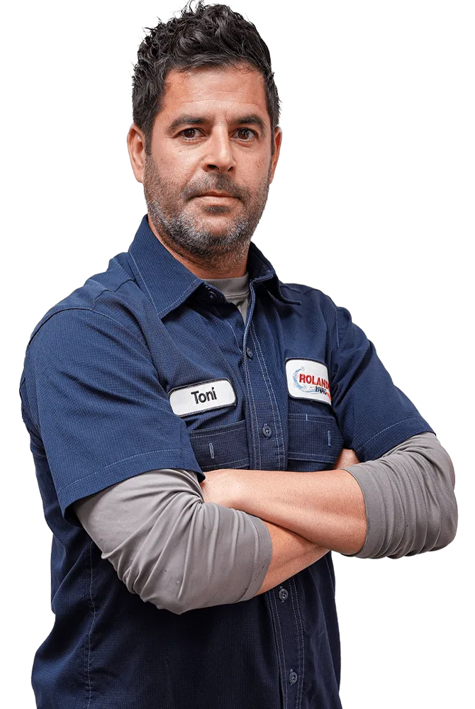 Rolando's HVAC technician Toni ready to provide HVAC service in Clearwater
