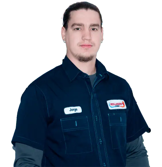 Rolando's HVAC technician Jorge