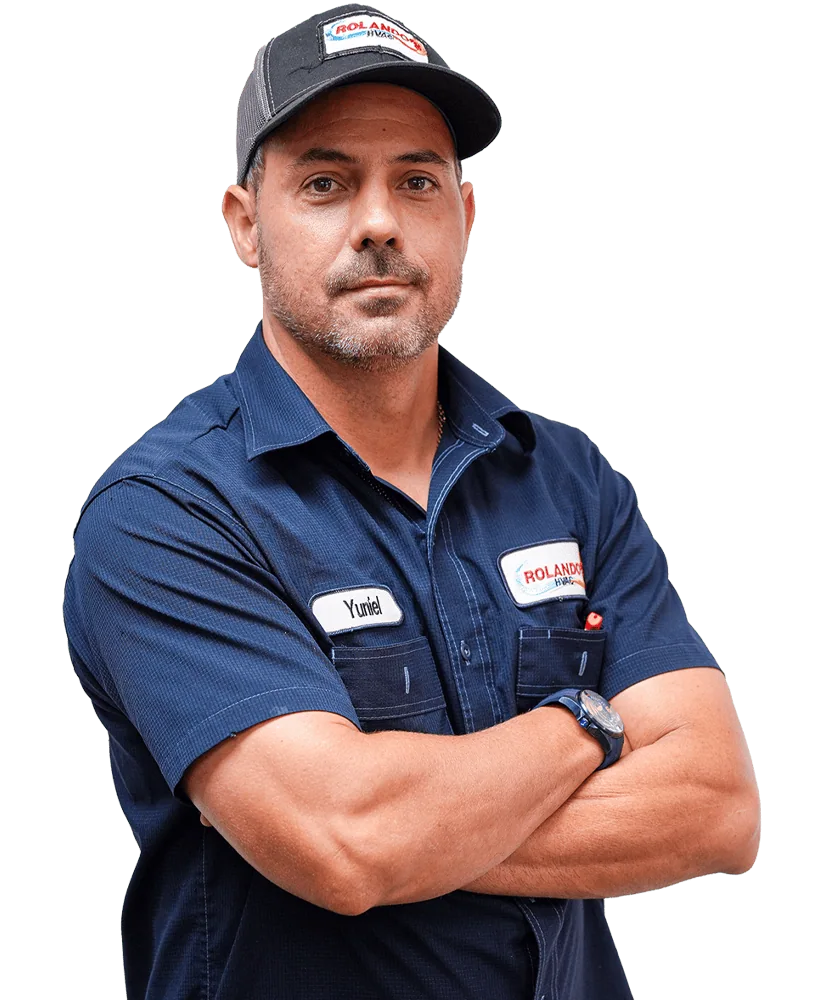 Rolando's HVAC technician Yuniel ready to provide HVAC service in Orlando